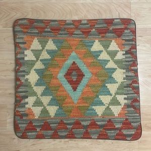 VTG Handwoven Afghan Kilim Wool Pillow Cover, mid-20th century